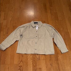 New With Tags Abercrombie & Fitch Beige Corduroy Shirt Jacket